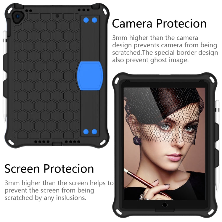 For iPad 10.2 Honeycomb Design EVA + PC Four Corner Shockproof Protective Case with Straps