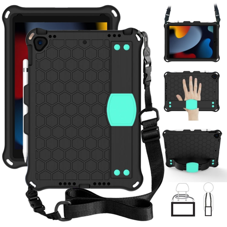 For iPad 10.2 Honeycomb Design EVA + PC Four Corner Shockproof Protective Case with Straps