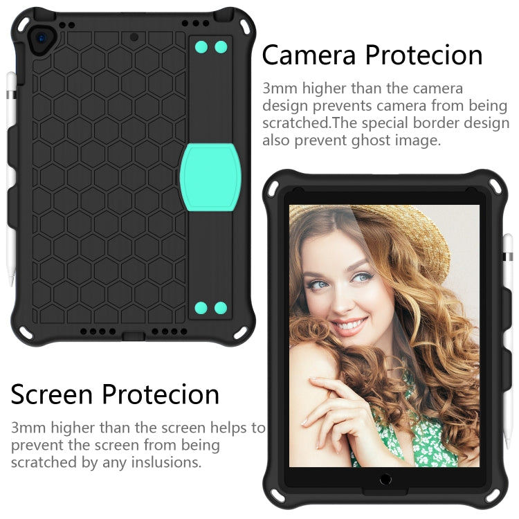 For iPad 10.2 Honeycomb Design EVA + PC Four Corner Shockproof Protective Case with Straps