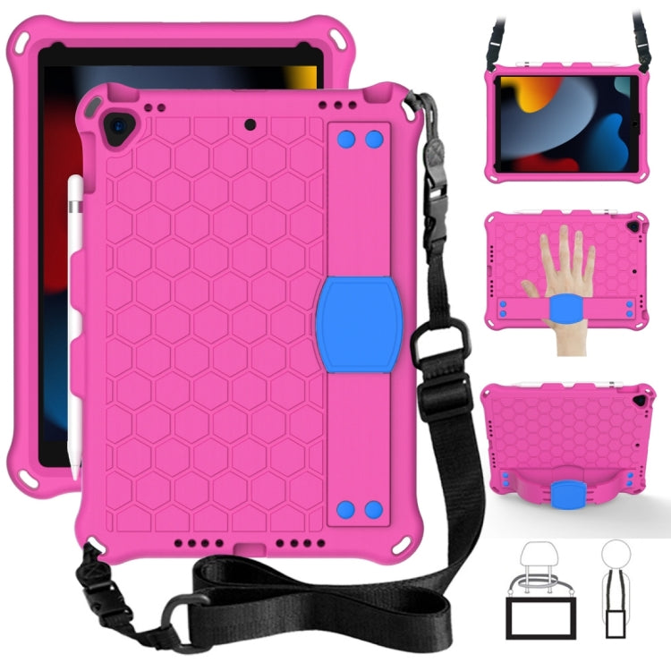 For iPad 10.2 Honeycomb Design EVA + PC Four Corner Shockproof Protective Case with Straps