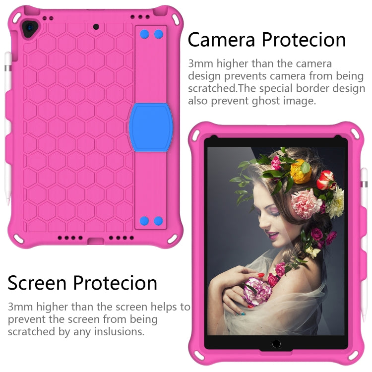 For iPad 10.2 Honeycomb Design EVA + PC Four Corner Shockproof Protective Case with Straps