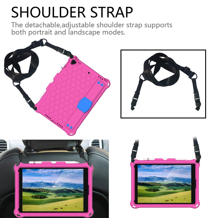 For iPad 10.2 Honeycomb Design EVA + PC Four Corner Shockproof Protective Case with Straps