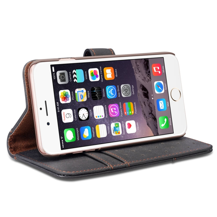 For iPhone 6 Cowhide Texture Horizontal Flip Leather Case with Holder & Card Slots & Wallet & Lanyard