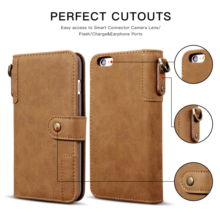For iPhone 6 Cowhide Texture Horizontal Flip Leather Case with Holder & Card Slots & Wallet & Lanyard
