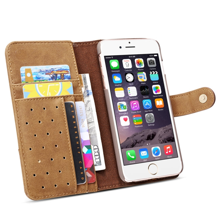 For iPhone 6 Cowhide Texture Horizontal Flip Leather Case with Holder & Card Slots & Wallet & Lanyard