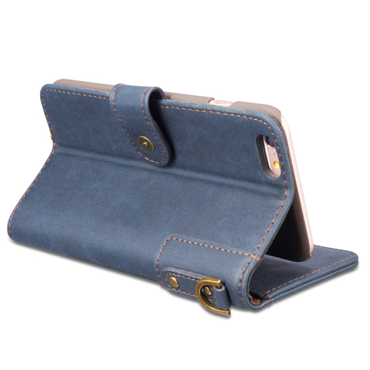 For iPhone 6 Cowhide Texture Horizontal Flip Leather Case with Holder & Card Slots & Wallet & Lanyard