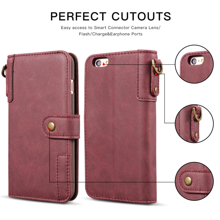 For iPhone 6 Cowhide Texture Horizontal Flip Leather Case with Holder & Card Slots & Wallet & Lanyard