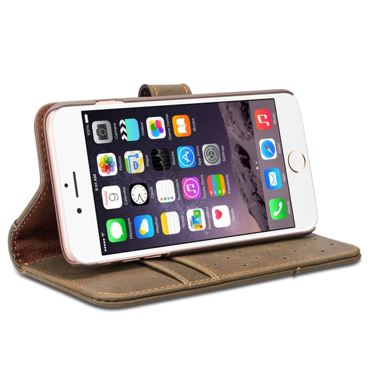 For iPhone 6 Cowhide Texture Horizontal Flip Leather Case with Holder & Card Slots & Wallet & Lanyard