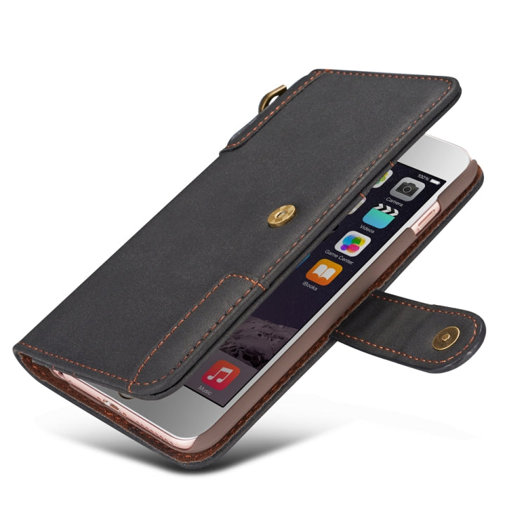 For iPhone 6 Plus Cowhide Texture Horizontal Flip Leather Case with Holder & Card Slots & Wallet & Lanyard