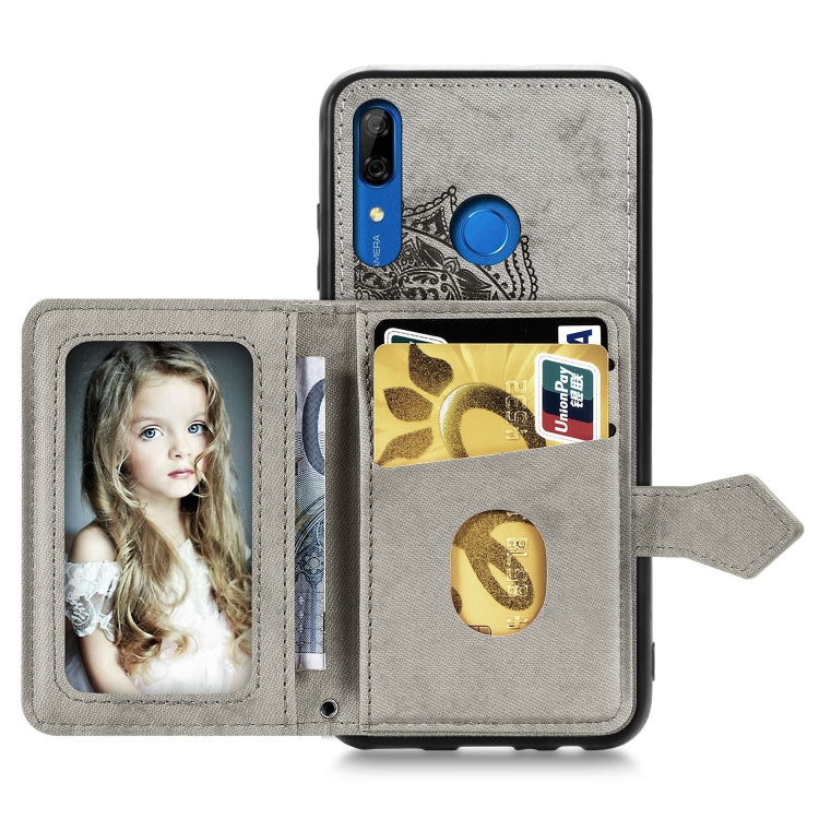 For Huawei P Smart Z Mandala Embossed Magnetic Cloth PU + TPU + PC Case with Holder & Card Slots & Wallet & Photo Frame & Strap