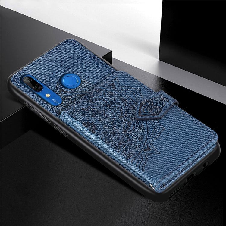 For Huawei P Smart Z Mandala Embossed Magnetic Cloth PU + TPU + PC Case with Holder & Card Slots & Wallet & Photo Frame & Strap