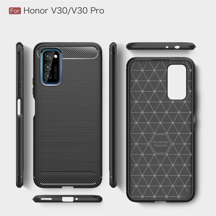 For Huawei Honor V30 / V30 Pro Brushed Texture Carbon Fiber TPU Case