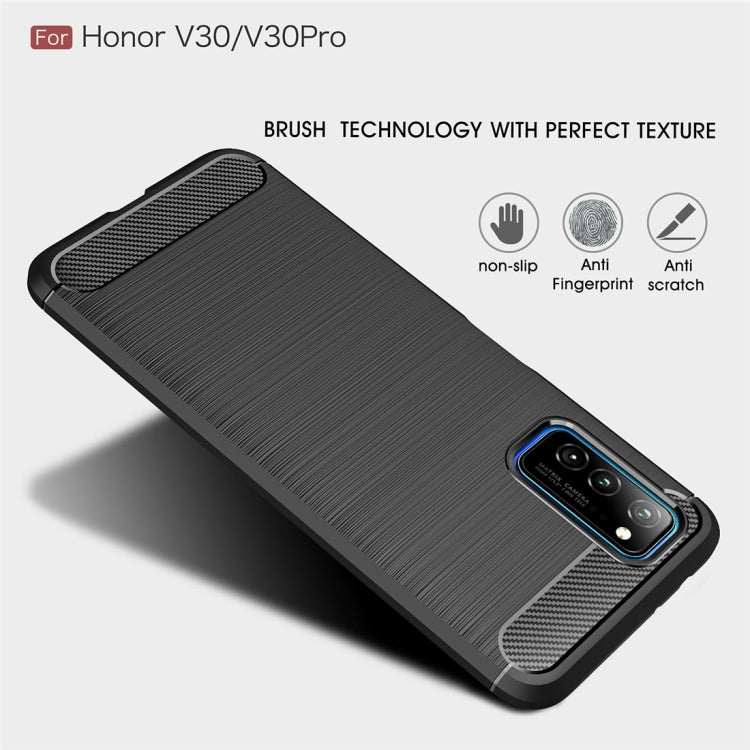For Huawei Honor V30 / V30 Pro Brushed Texture Carbon Fiber TPU Case