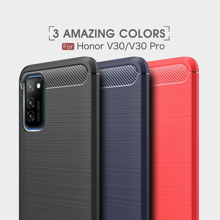 For Huawei Honor V30 / V30 Pro Brushed Texture Carbon Fiber TPU Case