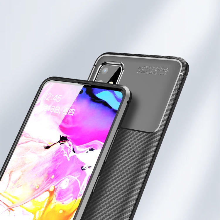 For Galaxy A71 Carbon Fiber Texture Shockproof TPU Case