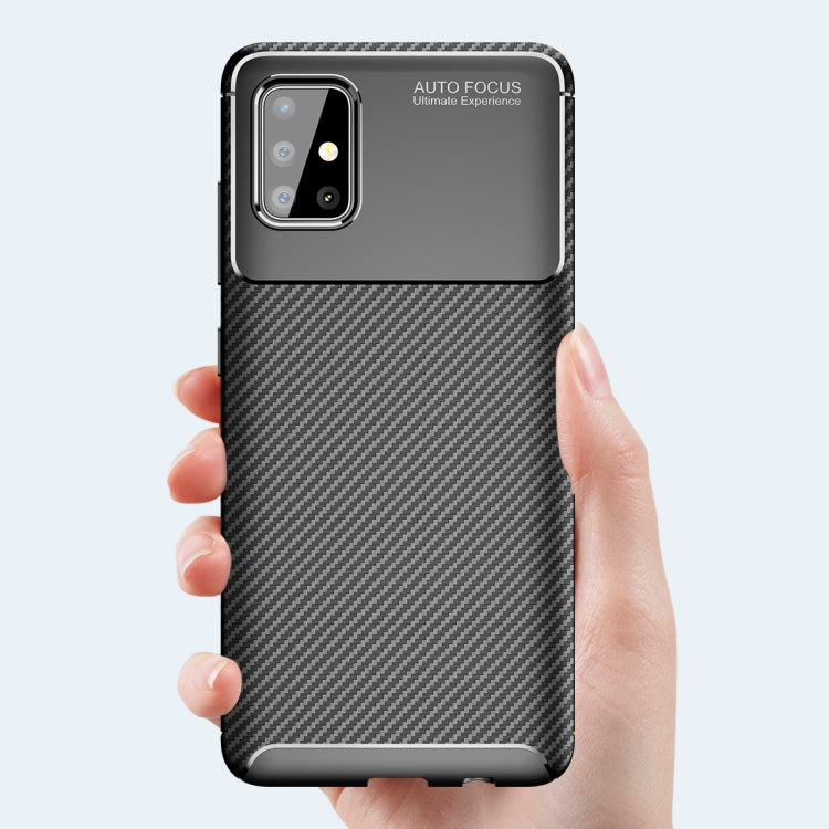 For Galaxy A71 Carbon Fiber Texture Shockproof TPU Case