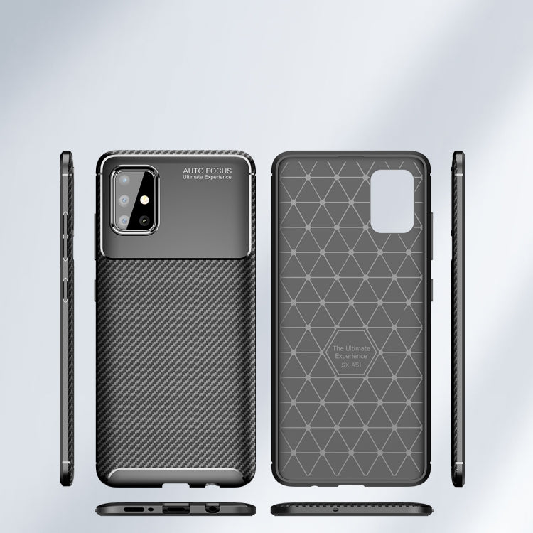 For Galaxy A71 Carbon Fiber Texture Shockproof TPU Case