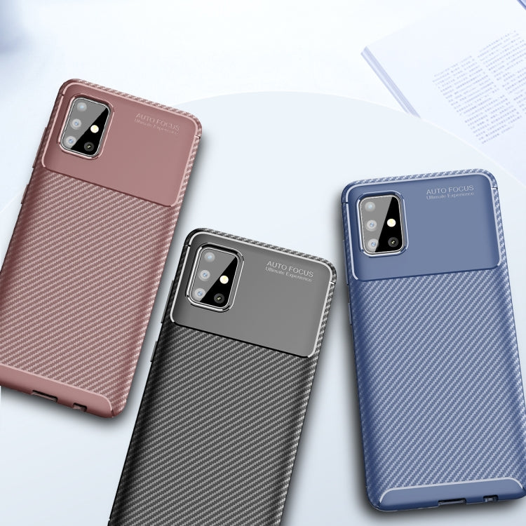 For Galaxy A71 Carbon Fiber Texture Shockproof TPU Case