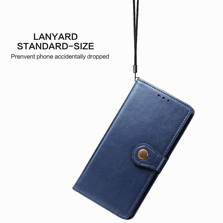 For Xiaomi Redmi Note 8T Retro Solid Color Leather Buckle Mobile Phone Protection Leather Case with Photo Frame & Card Slot & Wallet & Bracket Function