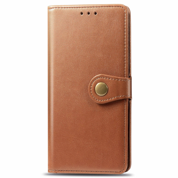 For Xiaomi CC9 Pro / Note 10 Retro Solid Color Leather Buckle Mobile Phone Protection Leather Case with Photo Frame & Card Slot & Wallet & Bracket Function