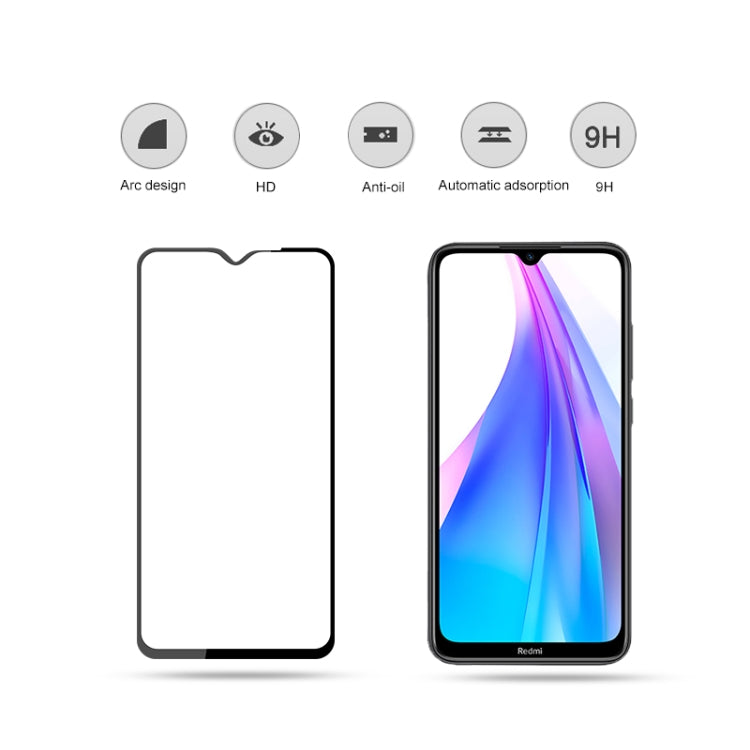 For Xiaomi Redmi Note 8T 2pcs mocolo 0.33mm 9H 2.5D Full Glue Tempered Glass Film