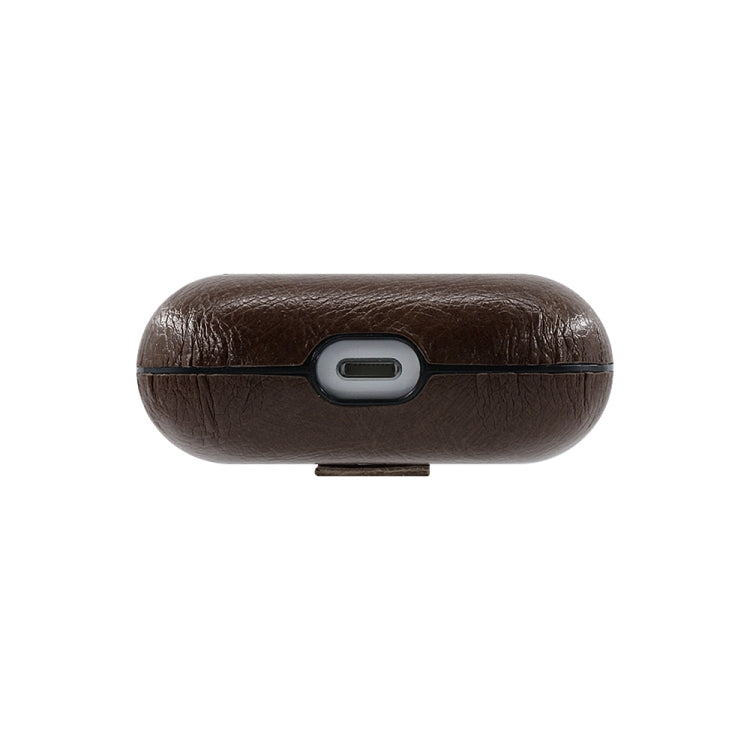 ENKAY Hat-Prince for Apple AirPods Pro Wireless Earphone PU Leather Protective Case with Anti-lost Rope