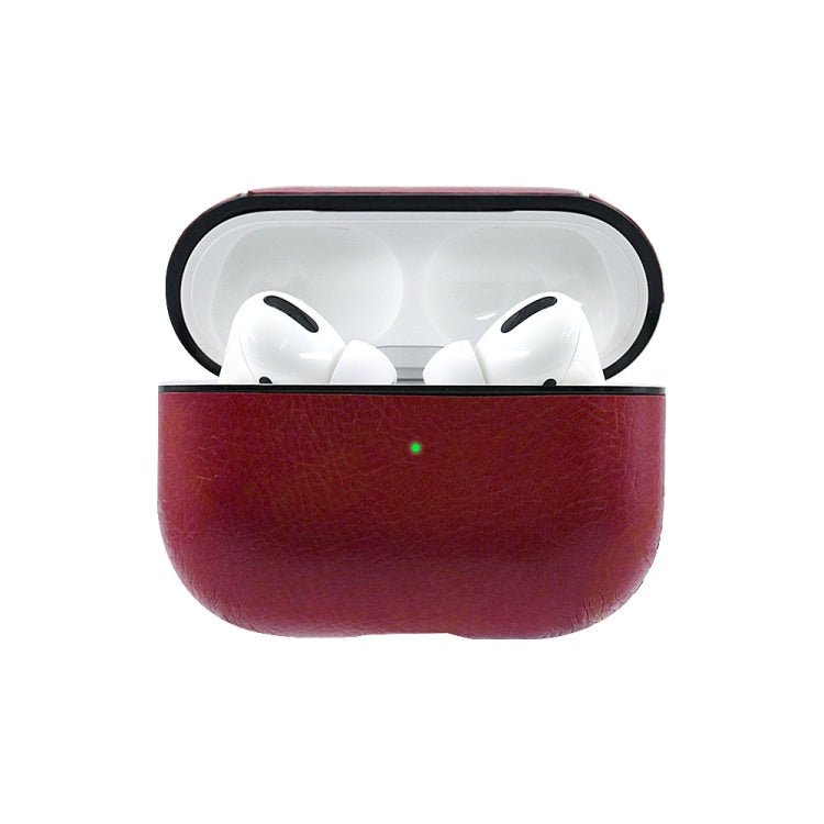 ENKAY Hat-Prince for Apple AirPods Pro Wireless Earphone PU Leather Protective Case with Anti-lost Rope
