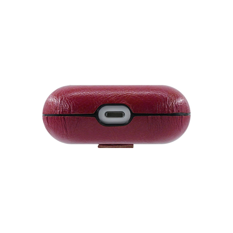 ENKAY Hat-Prince for Apple AirPods Pro Wireless Earphone PU Leather Protective Case with Anti-lost Rope