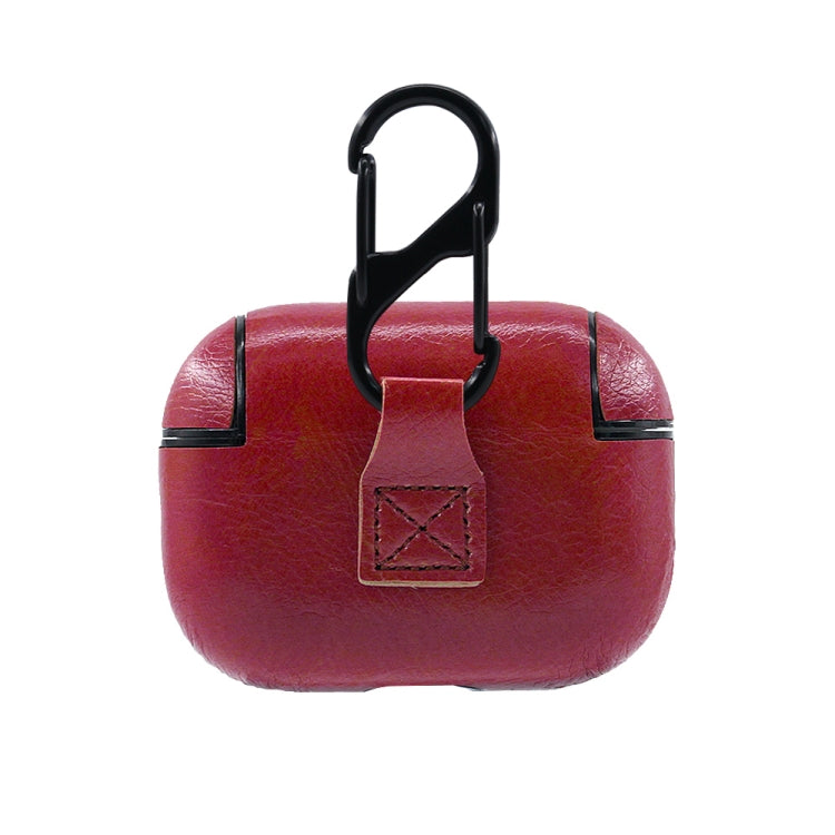 ENKAY Hat-Prince for Apple AirPods Pro Wireless Earphone PU Leather Protective Case with Anti-lost Rope