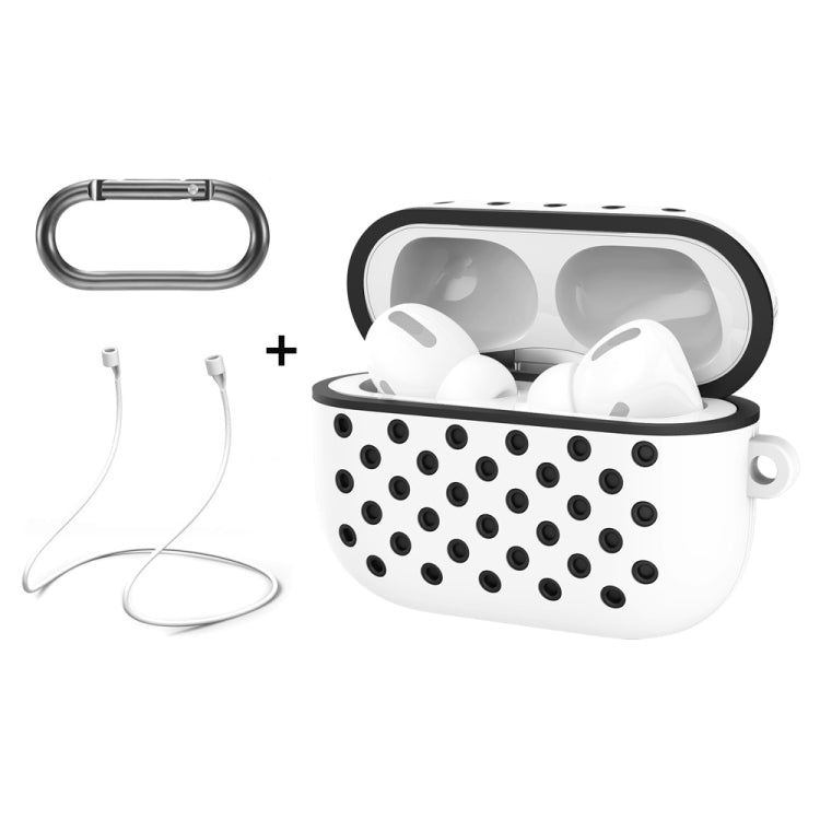 ENKAY Hat-Prince for Apple AirPods Pro Wireless Earphone Silicone Protective Case with Carabiner and Anti-lost Rope