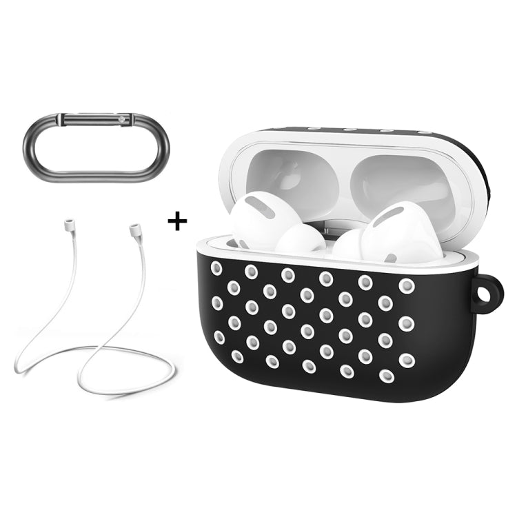 ENKAY Hat-Prince for Apple AirPods Pro Wireless Earphone Silicone Protective Case with Carabiner and Anti-lost Rope