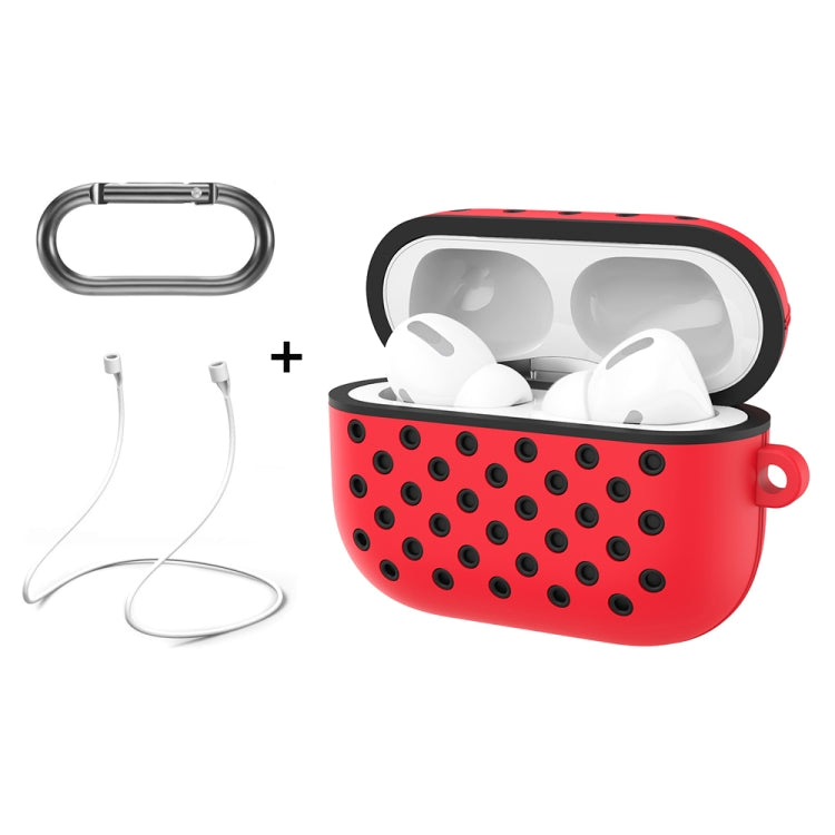 ENKAY Hat-Prince for Apple AirPods Pro Wireless Earphone Silicone Protective Case with Carabiner and Anti-lost Rope