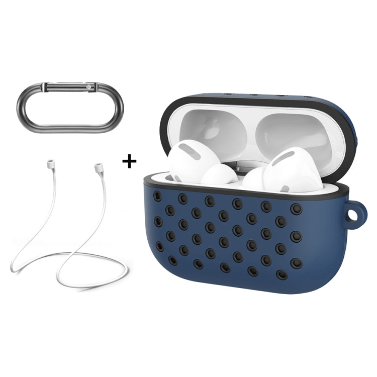 ENKAY Hat-Prince for Apple AirPods Pro Wireless Earphone Silicone Protective Case with Carabiner and Anti-lost Rope