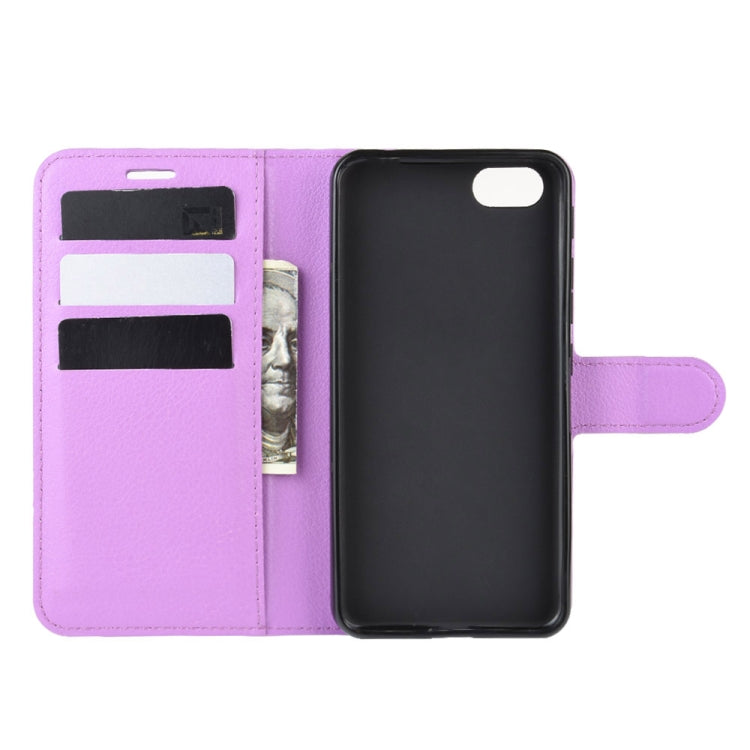 For Alcatel 1v (2019) ï¼ˆFingerprint-free Versionï¼‰Litchi Texture Horizontal Flip Protective Case with Holder & Card Slots & Wallet