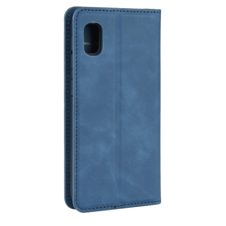 For Galaxy A10e Retro-skin Business Magnetic Suction Leather Case with Holder & Card Slots & Wallet