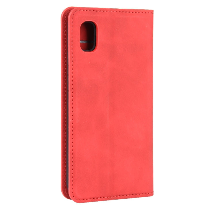 For Galaxy A10e Retro-skin Business Magnetic Suction Leather Case with Holder & Card Slots & Wallet