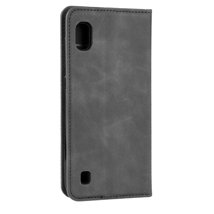 For Galaxy A10 Retro-skin Business Magnetic Suction Leather Case with Holder & Card Slots & Wallet