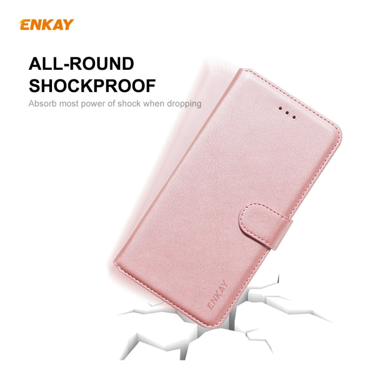 For Samsung Galaxy A21 ENKAY Hat-Prince Horizontal Flip Leather Case with Holder & Card Slots & Wallet