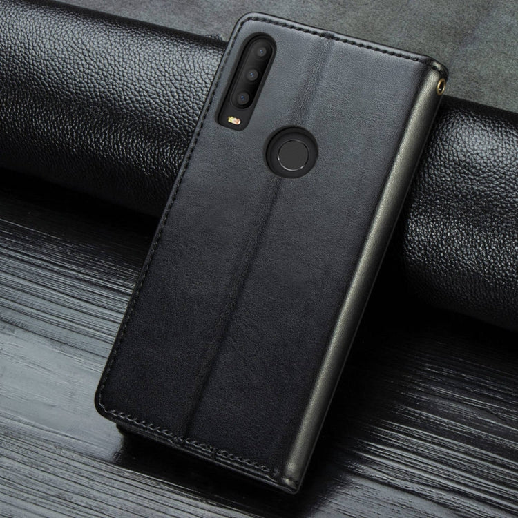 For Alcatel 3X 2019 Retro Solid Color Leather Buckle Mobile Phone Protection Leather Case with Photo Frame & Card Slot & Wallet & Bracket Function