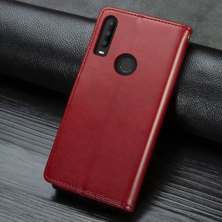 For Alcatel 3X 2019 Retro Solid Color Leather Buckle Mobile Phone Protection Leather Case with Photo Frame & Card Slot & Wallet & Bracket Function