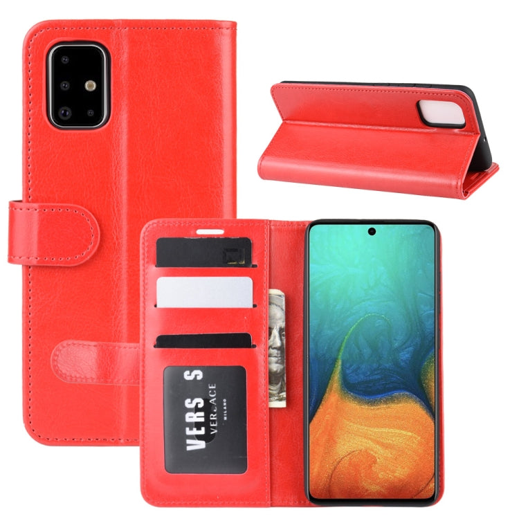 For Galaxy A71 R64 Texture Single Horizontal Flip Protective Case with Holder & Card Slots & Wallet& Photo Frame