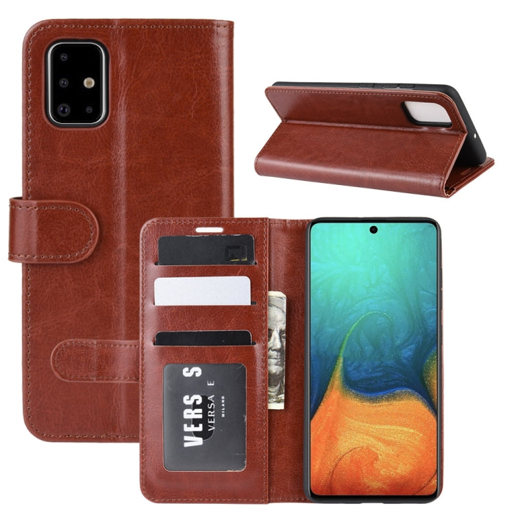 For Galaxy A71 R64 Texture Single Horizontal Flip Protective Case with Holder & Card Slots & Wallet& Photo Frame