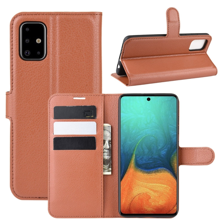 For Galaxy A71 Litchi Texture Horizontal Flip Protective Case with Holder & Card Slots & Wallet