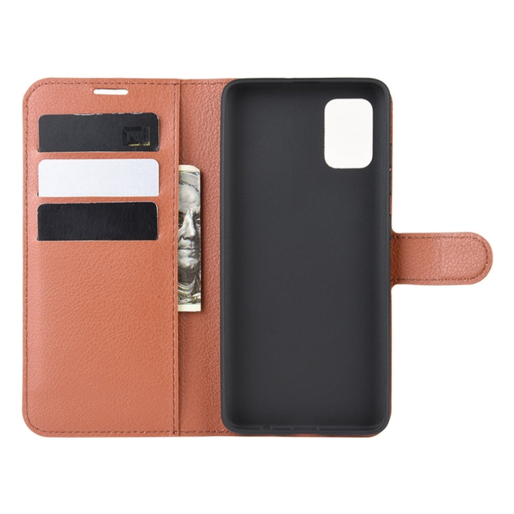 For Galaxy A71 Litchi Texture Horizontal Flip Protective Case with Holder & Card Slots & Wallet