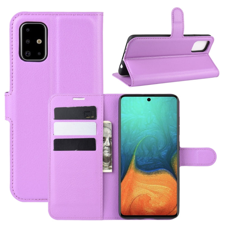 For Galaxy A71 Litchi Texture Horizontal Flip Protective Case with Holder & Card Slots & Wallet