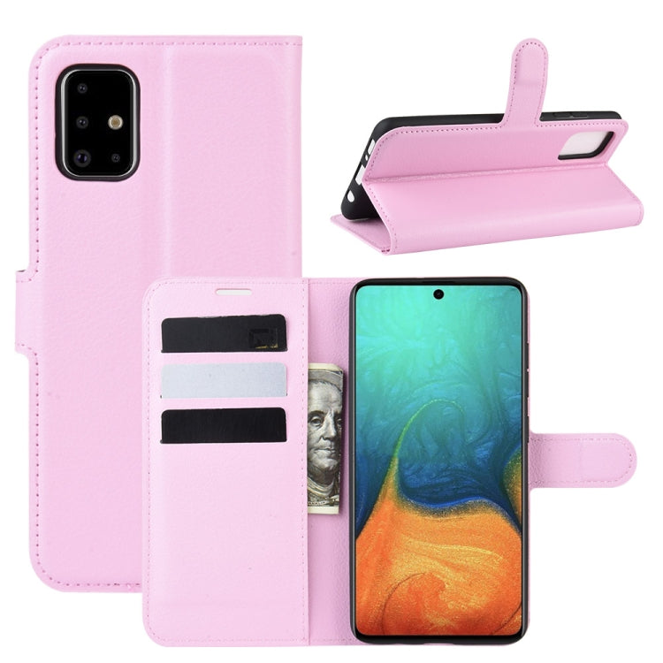 For Galaxy A71 Litchi Texture Horizontal Flip Protective Case with Holder & Card Slots & Wallet