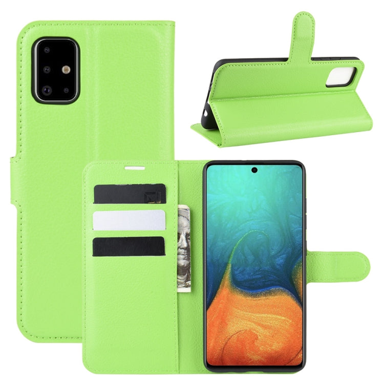 For Galaxy A71 Litchi Texture Horizontal Flip Protective Case with Holder & Card Slots & Wallet