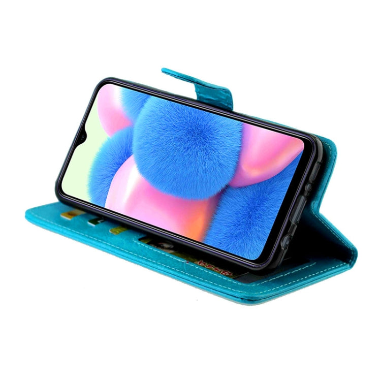 For  Galaxy A30s/A50 Crazy Horse Texture Leather Horizontal Flip Protective Case with Holder & Card Slots & Wallet & Photo Frame