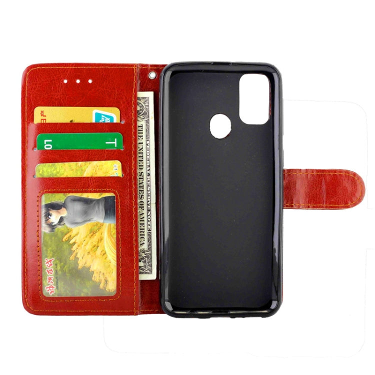 For Galaxy M30s Crazy Horse Texture Leather Horizontal Flip Protective Case with Holder & Card Slots & Wallet & Photo Frame