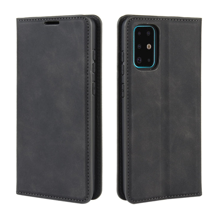 For Galaxy S20+ Retro-skin Business Magnetic Suction Leather Case with Holder & Card Slots & Wallet